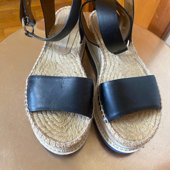 Stella McCartney Black White Tan Blue Espadrilles Ankle Strap  6.5 - Picture 2 of 16